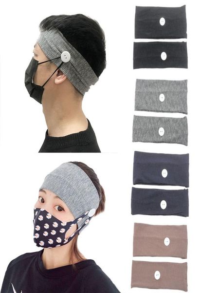 

button headband sports fitness bandana headgear can prevent ear injury solid color broadband hair mask accessories da3869134850, Blue;gray