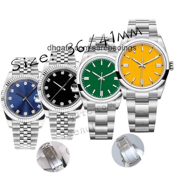 

men's automatic watch classic professional designer 36/41mm 904l mechanical watch all stainless steel strap luminous swimming sapphire, Slivery;golden