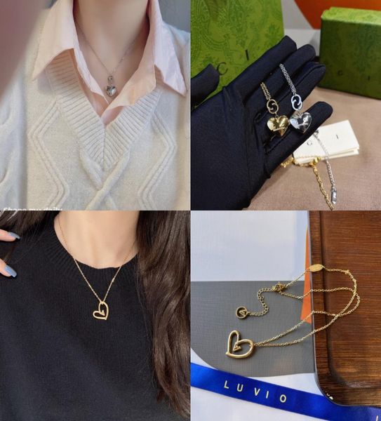 

designer gold necklaces high end love necklace luxury diamond necklaces charm fashion jewelry exquisite birthday party accessories3603343, Silver