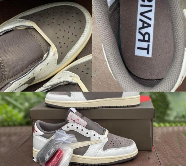 

travis 1 low og reverse mocha mens basketball shoes 1s cactus white black brown outdoor running sports trainers fashion sneakers s6729232