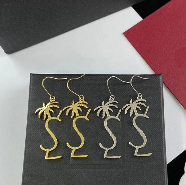 

luxury designer earrings 925 silver palm tree earrings gold ear ring classic dangle y earing designers jewelry charm hoops orecchi5937799