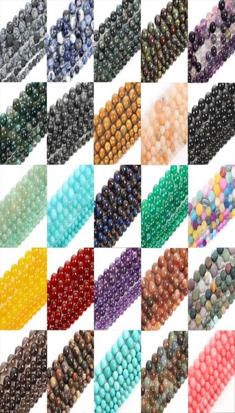 

fashion jewelry natural stone tiger eye tourmaline amazonite agates jaspers pink quartz beads for jewelry making diy bracelet acce7568497, White