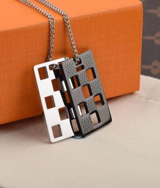 

luxury design necklace women039s classic street fashion trend hollowed out lattice highquality boutique necklace black and si5941687, Silver