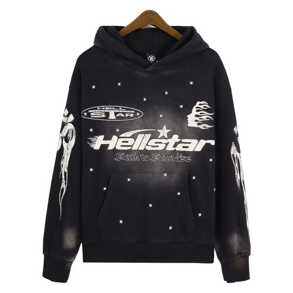 

mens hoodies hellstar racer hoodie sweatshirt vintage black hip hop fashion pullover sweatshirts