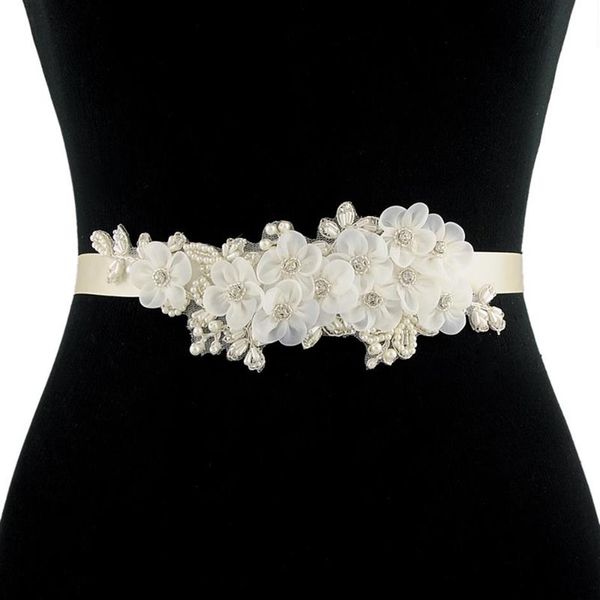 

wedding sashes trixy s355 charming flowers belts for women bridal belt rhinestone sash bride accessories204r, White