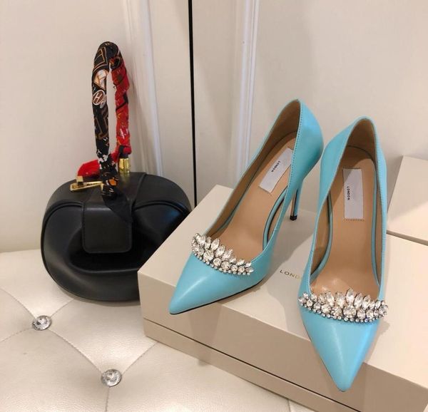 

2019 women039s shoes in spring and autumn with new style high heel fine heel pointed end shoes heel 105cm size 35405921389, Black