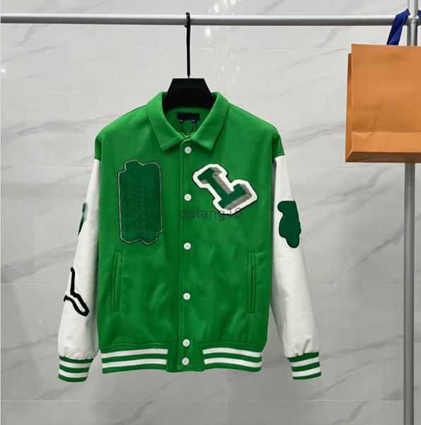 

varsitys clothing mens luxurys designer jackets single breasted keep warm couple womens college sportswear green colorcasual streetwear oute, Black