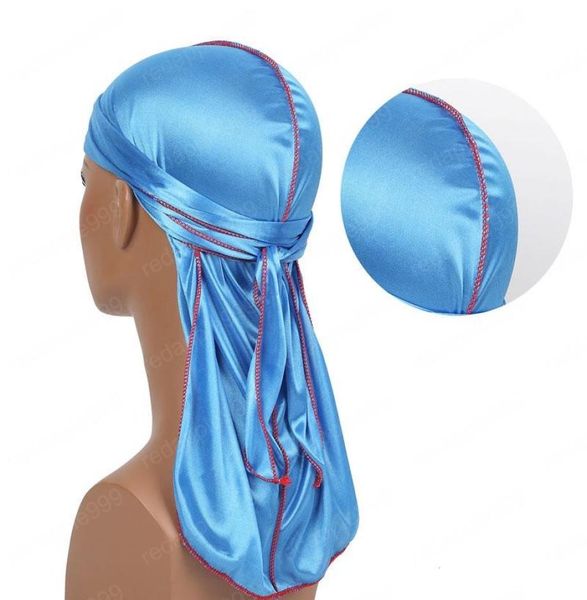 

men women durag bandana turban wigs solid color silky hip hop headwear headband pirate hats caps hair accessories1739855, Blue;gray