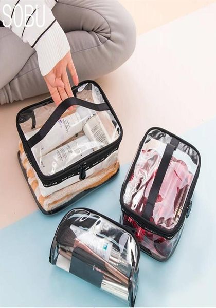 

waterproof transparent pvc bath cosmetic bag women make up case travel zipper makeup beauty wash organizer toiletry storage kit1456601