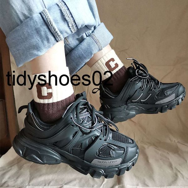 

balenciga shoes women's casual shoes ulzzang sports shoes ins couple ultra light thick sole running shoes, Black