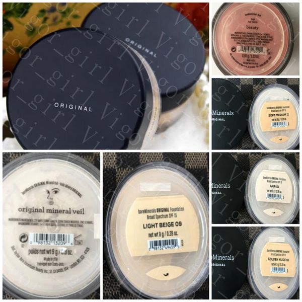 

brand face powder for girl face loose powder with 58 style minerals powder original/matte foundation makeup powder with retail box be origin