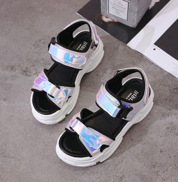 

women sandals 2019 new summer sandals ladies casual shoes women bling wedges buckle strap platform shoes 5 cm sandalias mujer9777497, Black