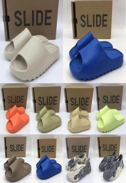 

2022 with box summer slides mens fashion slipper fluorescent green bone resin desert sand moon grey earth brown women 6616277, Black