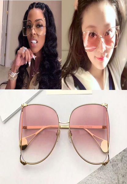 

0252s sunglasses women popular fashion big summer style with the bees uv protection lens come with case8030637, White;black