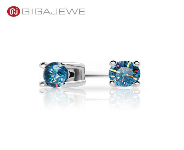 

jewelry accessories earringsstud earrings gigajewe moissanite blue pink ef round cut total 02ct diamond test passed 18k gold plat2539179, Golden;silver