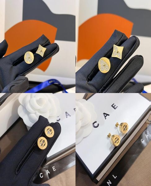 

charm luxury designer earrings gold plated silver popular designer earrings with steel seal fashion brand jewelry classic style ac1262973, Golden
