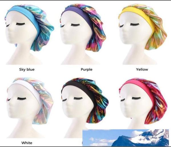 

muslim women wide stretch silk satin breathable bandana night sleeping turban hat headwrap bonnet chemo cap hair accessories1976595, Blue;gray