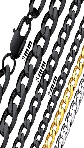 

black chain necklace mens stainless steel fashion hip hop long necklace gifts for men friendship necklaces jewelry on the neck1256194, Silver