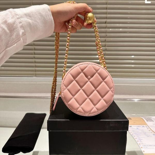 

designer bag cc make up bags crossbody plain circular bag shoulder bag with chain golden ball adjustable woc wallet designer series cf purse