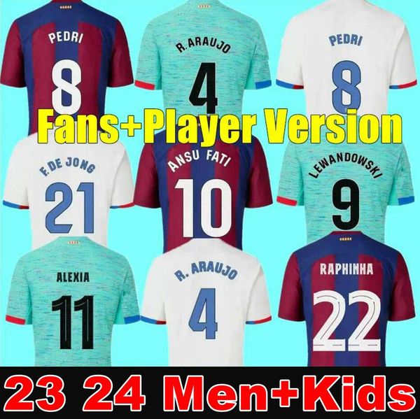 

camisetas de football lewandowski soccer jersey memphis pedri barcelonas raphinha ferran 23 24 ansu fati 2023 2024 f. de jong dest kit shirt, Black;yellow