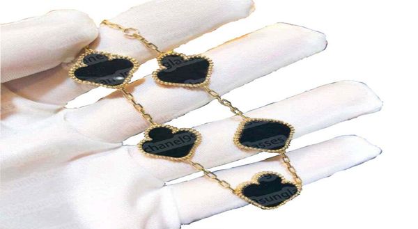 

classic fashion 4 leaf clover charm bracelets bangle chain 18k gold agate shell motherofpearl for womengirls link0025803081, Golden;silver
