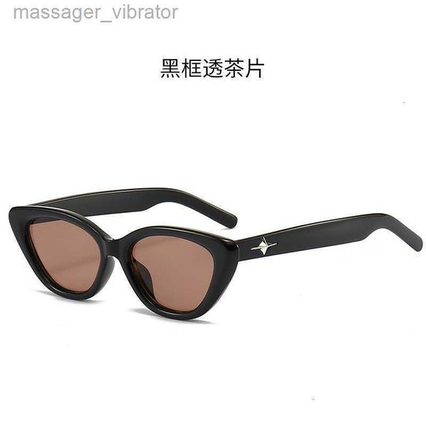 

star sunglasses cat eyes new fashion trend concave shape uv resistant metal hinge men's and women's oil0 1 lqe1, White;black