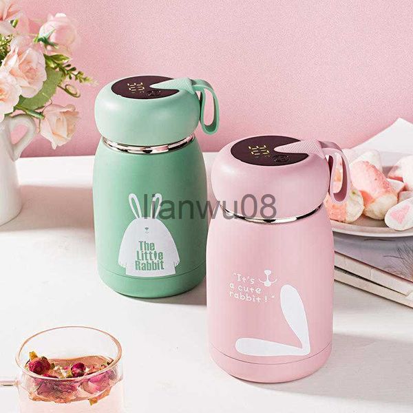 

cups dishes utensils kids mini vacuum smart thermos digital temperature display stainless steel water bottle with insulated handle x0904