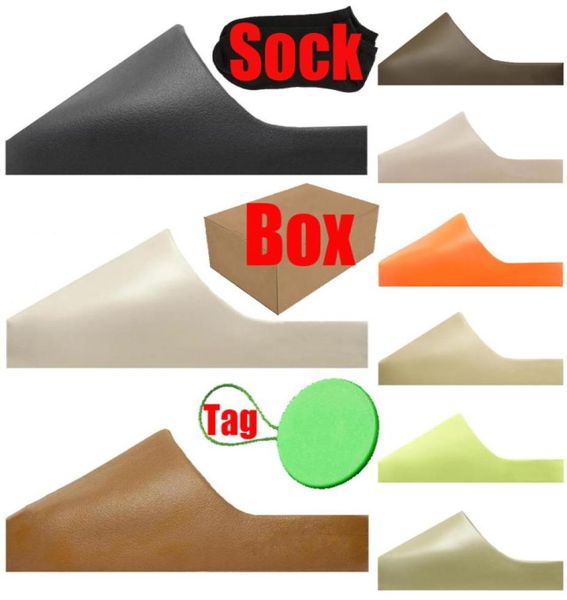 

with box designer men women sandal slippers sliders sandals onyx ochre bone soot desert sand resin shoes pantoufle mens womens sli8736891, Black