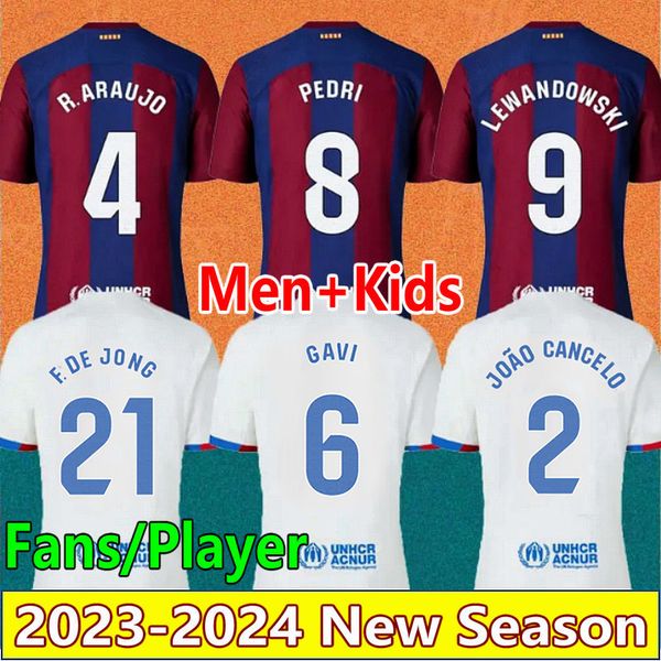 

2023 gavi lewandowski pedri soccer jerseys 23 24 joao felix cancelo gundogan ferran romeu f. de jong raphinha yamal barcelonas camisetas de, Black;yellow