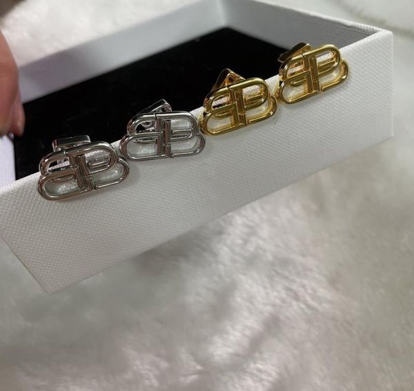 

fashion women dangle earring hoop new unique shaped brand b letters pendant with logo shiny nonfading ladies chandel6459822, Silver
