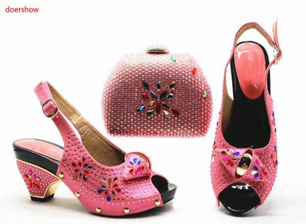 

new arrival italian shoes with matching bag nigerian shoes and matching bag african women wedding shoes and bag set hx139770189, Black