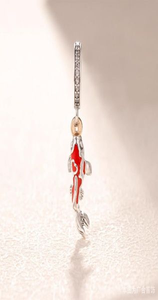 

new fit sterling 925 silver beads necklace springtime diy red carp fortune silver pendant women necklace jewelry whole4945911, Black
