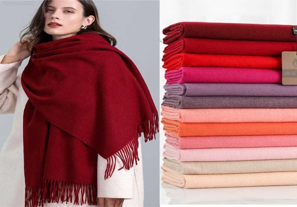 

32 color solid thick cashmere scarf for women large 19068cm pashmina winter warm scarf wraps bufanda female with tassel scarves j24512062, Blue;gray