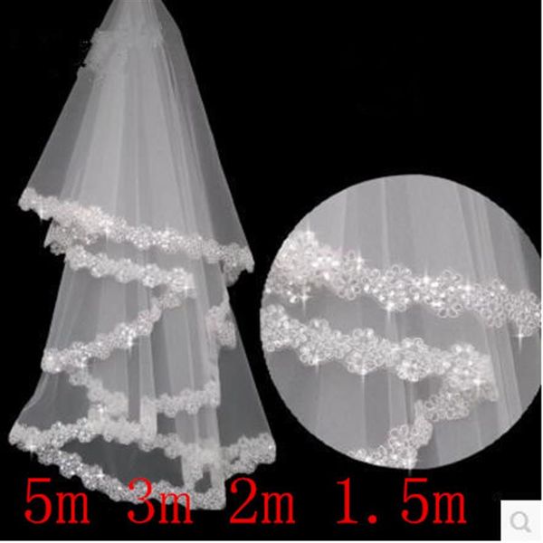 

beautiful wedding veils appliqued crystal soft tulle bridal veil white 1 5 2 3 5 m bridal accessories260n, Black