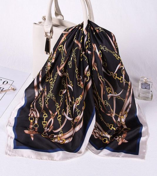 

fashion silk sauqre scarf women scarf luxury chains printed foulard square headband scarves wraps tie 2020 new9992530, Blue;gray