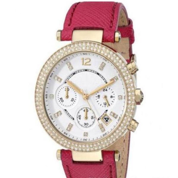 

new fashion mk2277 mk2278 mk2279 mk2280 mk2281 mk2290 mk2293 mk2297 parker navy leather ladies watch original box273f, Slivery;brown