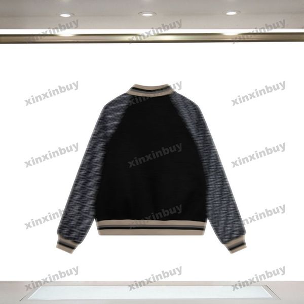 

xinxinbuy men designer coat jacket panelled roma double letter print long sleeve women gray black khaki green red s-2xl, Black;brown