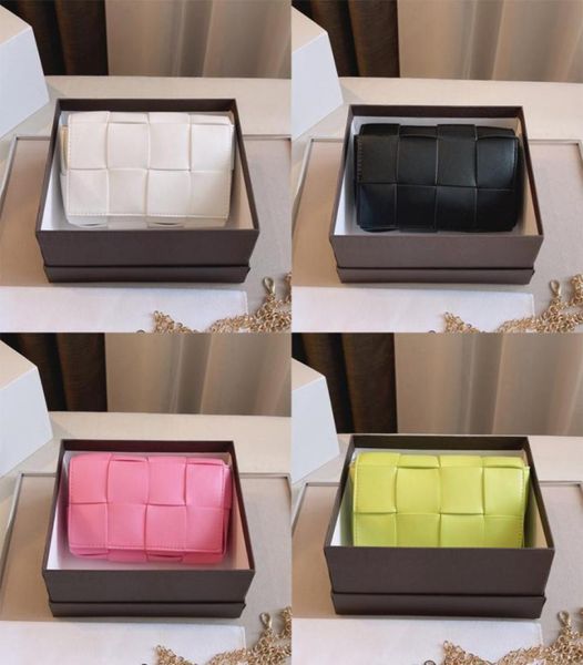 

newarrivals designer cassette mini belt bag pack weave fanny knitted waistbags women leather crossbody bags with opp bag 0617031595816, Red;black
