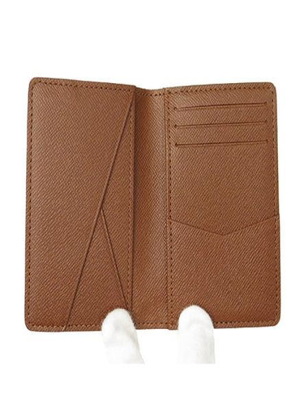 

hiqh quality wholesal fashion designer card holder short bifold men039s bag small leather card holder 4 colors gift box n631452699701, Brown;gray