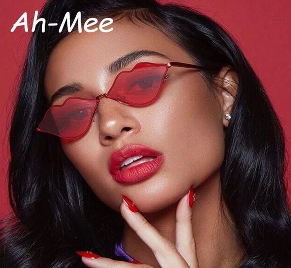 

small lips shape sunglasses women brand designer new mouth brand designer sun glasses red herat shades uv4008416622, White;black