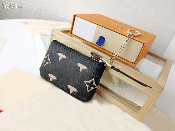 

luxurys new key pouch wallets leather purse famous classical designer women card holder coin purses small 62650, Red;black