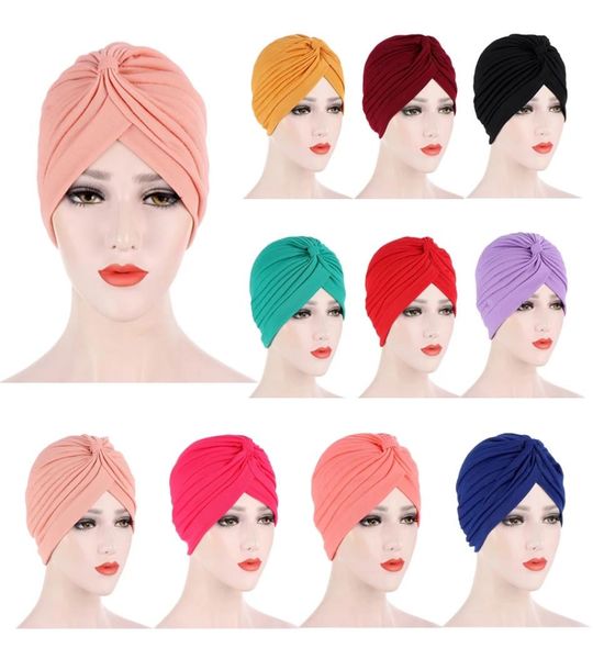 

women india hat muslim hijabs pleated femme musulman cancer chemo beanie turban wrap scarf strech cap islam head cover hair loss4463787, Blue;gray