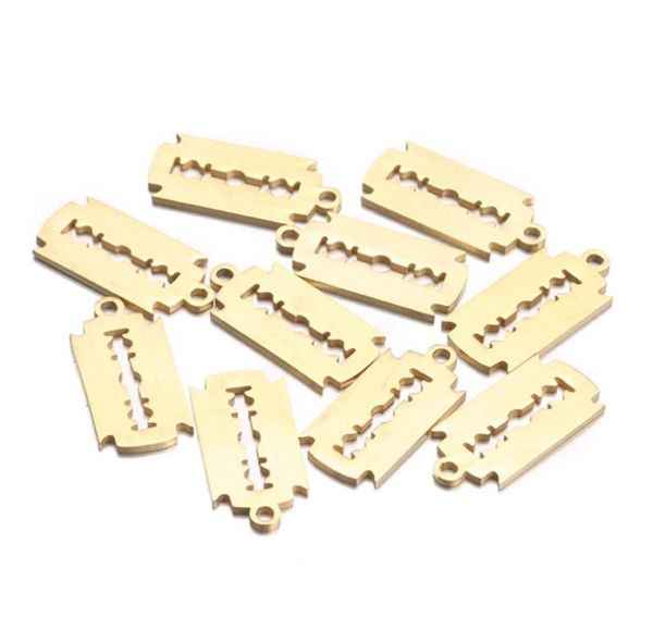 

whole 919mm silver gold shaving blade stainless steel heart charms pendants for jewelry accessories knife for diy necklace br7362763, Bronze;silver