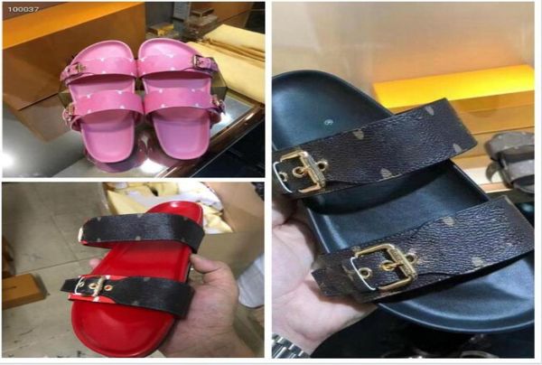 

2021 classic slippers summer woman beach cartoon big head slippers designer leather flat woman belt buckle sandals el bath men 2225337, Black