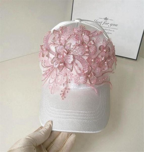 

ball caps 202204shi drop designer satin gloss lace flowers street lady baseball hat women leisure visors cap3681745, Blue;gray