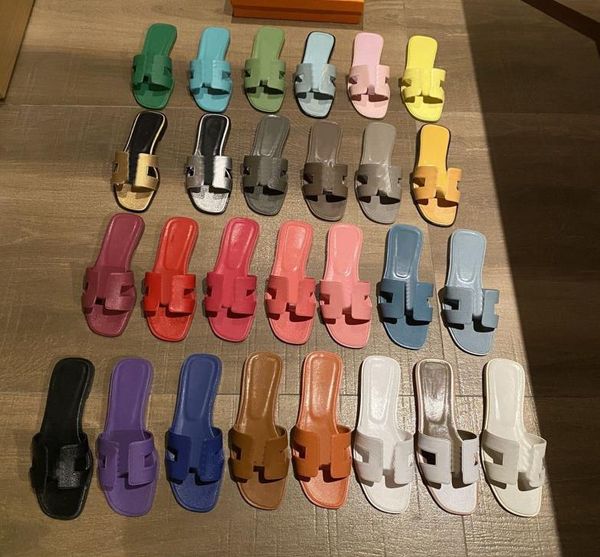

brand women slippers h1 beach shoes genuine leather flat casual sandals black brown blue nude pink gold green red flat slipper wit1555868