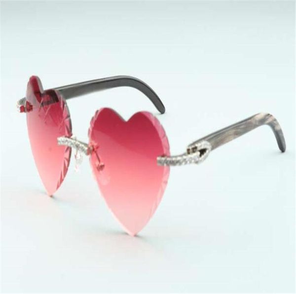 

direct s new heart shaped cutting lens diamonds sunglasses 8300687 natural black textured buffalo horn temples size 5818146879686, White;black