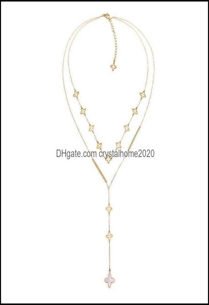 

pendant necklaces pendants jewelry ll korean fashion charms double layer star four leaf clover love heart chok otl646684690, Silver