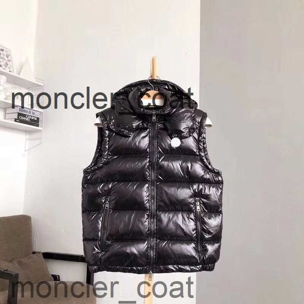

hooded down mens vest europe and american style vests puffer highs quality brand parkas fashion hombre size 1--5, Black