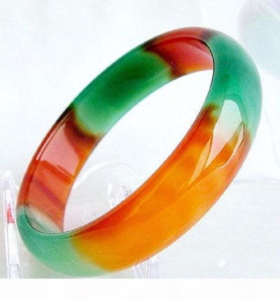 

whole genuine asia red green natural jade bangle bracelet inside 64mm68mm3583656, Black